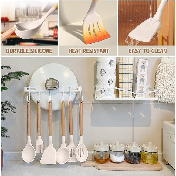 33 pcs Non-Stick Silicone Cooking Kitchen Utensils Spatula Set with Holder - Picture 16 of 16